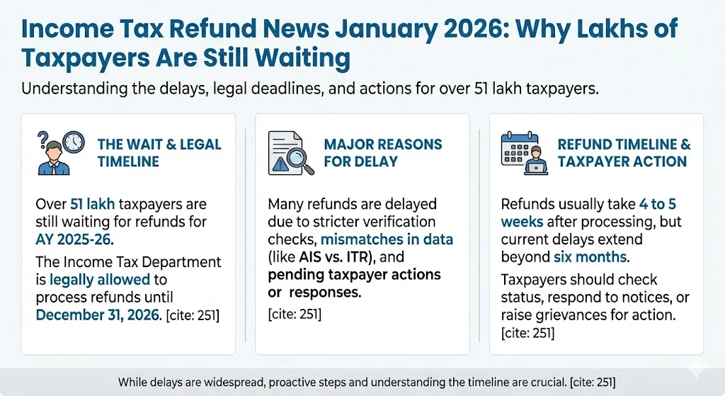 Income Tax Refund News January 2026: Why Lakhs of Taxpayers Are Still Waiting