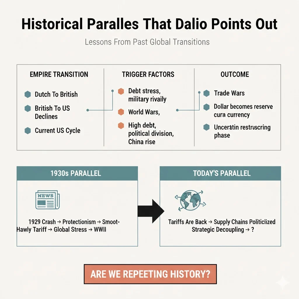 Historical Parallels That Dalio Points Out